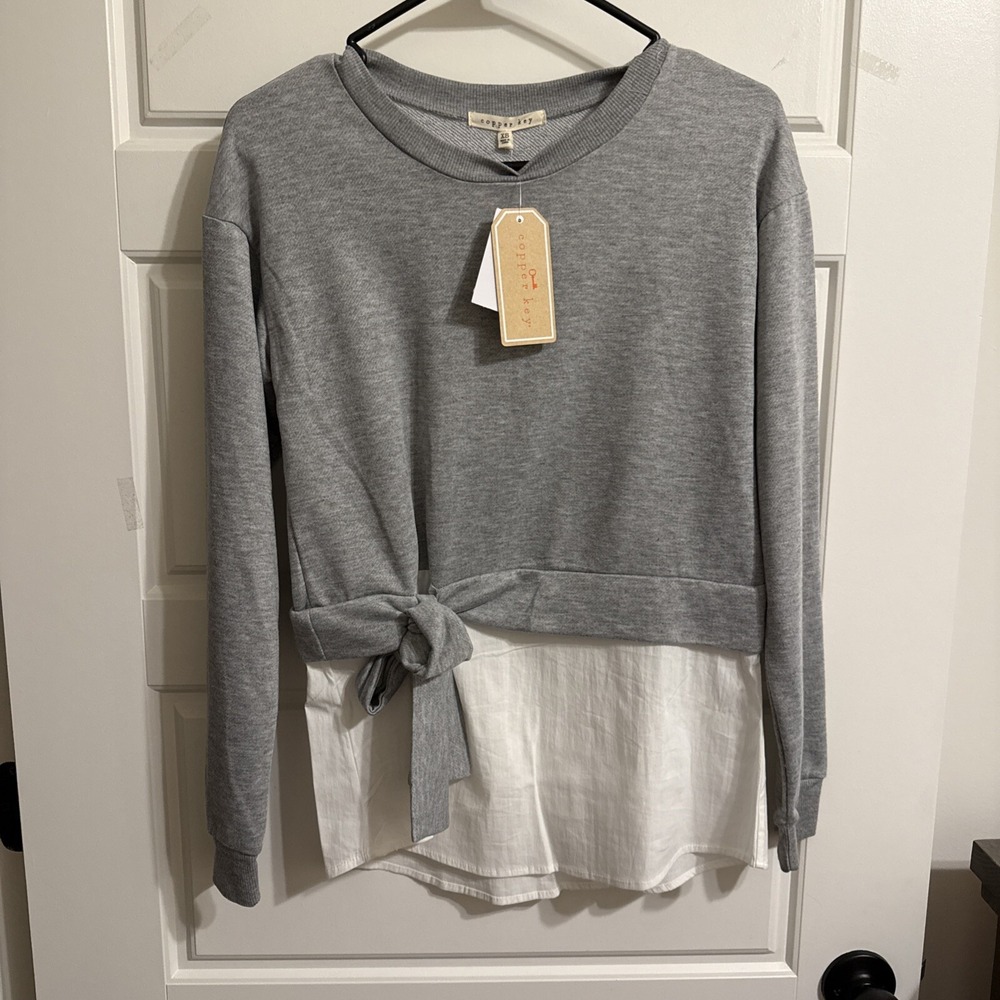 Cooper Key Women's XS Shirt Gray/White NWT